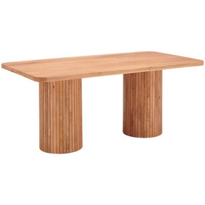 Livetastic Esstisch Mangoholz Massiv, Natur, Holz, Mangoholz, vollmassiv, Holzoptik, rechteckig, rund, 160x76x90 cm, Esszimmer, Tische, Esstische