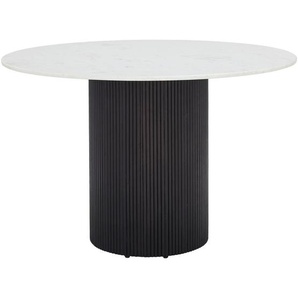 Livetastic Esstisch Marmor, Schwarz, Weiß, Holz, Stein, Akazie, vollmassiv, Holz, rund, rund, 120x76x120 cm, Esszimmer, Tische, Esstische