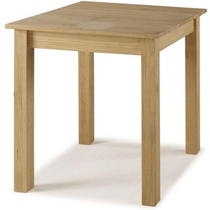 Livetastic Esstisch Massivholz, Natur, Holz, Kiefer, massiv, quadratisch, eckig, 70x75.5x70 cm, FSC Mix, Esszimmer, Tische, Esstische, Esstische