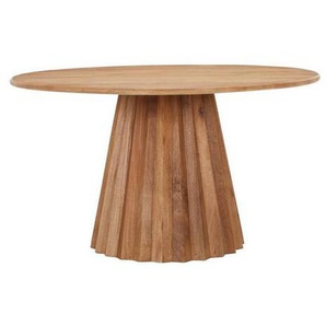 Livetastic Esstisch, Natur, Holz, Mangoholz, vollmassiv, rund, konisch, Säule, 135x76x135 cm, Esszimmer, Tische, Esstische, Esstische rund