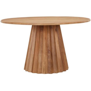 Livetastic Esstisch, Natur, Holz, Mangoholz, vollmassiv, rund, konisch, Säule, 135x76x135 cm, Esszimmer, Tische, Esstische, Esstische rund