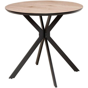 Livetastic Esstisch, Natur, Metall, Holzwerkstoff, rund, Flachrohr, 100x76x100 cm, Esszimmer, Tische, Esstische, Esstische rund