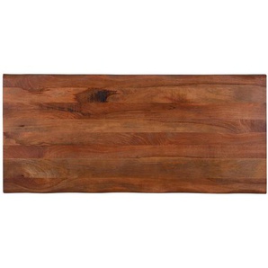 Livetastic Esstisch, Natur, Schwarz, Holz, Metall, Mangoholz, massiv, rechteckig, X-Form, 100x78x200 cm, Esszimmer, Tische, Esstische