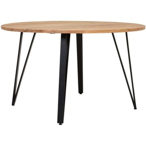 Livetastic Esstisch, Schwarz, Akazie, Holz, Metall, Akazie, vollmassiv, rund, konisch, 130x76x130 cm, Esszimmer, Tische, Esstische