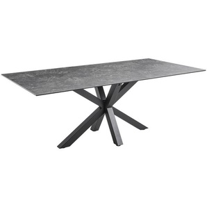 Livetastic Esstisch, Schwarz, Dunkelgrau, Metall, Keramik, rechteckig, eckig, 100x75x200 cm, Esszimmer, Tische, Esstische