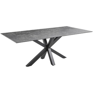 Livetastic Esstisch, Schwarz, Dunkelgrau, Metall, Keramik, rechteckig, eckig, 100x75x200 cm, Esszimmer, Tische, Esstische, Esstische Keramik