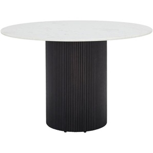 Livetastic Esstisch Marmor, Schwarz, Weiß, Holz, Stein, Akazie, vollmassiv, Holz, rund, rund, 120x76x120 cm, Esszimmer, Tische, Esstische, Esstische