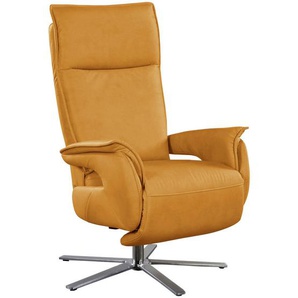 Livetastic Fernsehsessel , Currygelb , Leder , Echtleder , Nappaleder , 77x116x80 cm , Relaxfunktion , Wohnzimmer, Sessel, Fernsehsessel