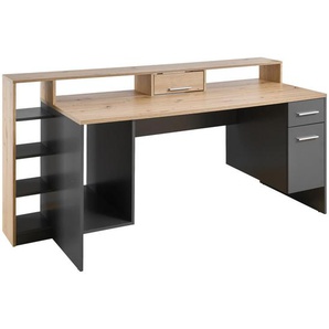 Livetastic Gaming, Grau, Eiche, Kunststoff, 1 Schubladen, rechteckig, 70x91 cm, Arbeitszimmer, Schreibtische, PC- & Computertische