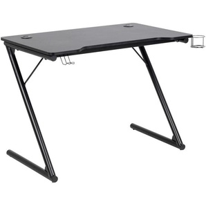 Livetastic Gaming, Schwarz, Metall, Freiform, Z-Form, 60x74 cm, Kabeldurchlass, Arbeitszimmer, Schreibtische, PC- & Computertische