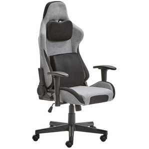 Livetastic Gamingstuhl, Grau, Schwarz, Kunststoff, Textil, Drehkreuz, 55x127x68 cm, Kinder- & Jugendzimmer, Jugendmöbel, Gamingstühle