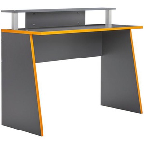 Livetastic Gamingtisch, Anthrazit, Orange, Holzwerkstoff, rechteckig, 50x117x93 cm, Arbeitszimmer, Schreibtische, Computertische