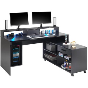 Livetastic Gamingtisch, Schwarz, Kunststoff, 1 Schubladen, rechteckig, 70x92x160 cm, Kabeldurchlass, Arbeitszimmer, Schreibtische, Computertische