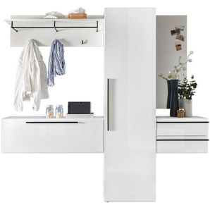 Livetastic Garderobe, Weiß, Holzwerkstoff, 2 Schubladen, 208x197x35 cm, Garderobe, Garderoben-Sets