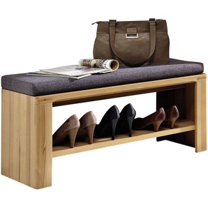 Livetastic Garderobenbank , Grau, Buche , Holz, Textil , Kernbuche , teilmassiv , 1-Sitzer , Füllung: Schaumstoff , 90x40x38 cm , Abstellfläche , Garderobe, Garderobenbänke, Schuhbänke
