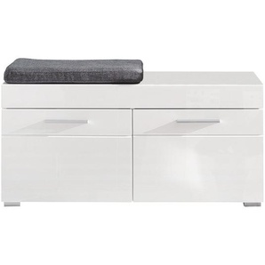 Livetastic Garderobenbank, Weiß, Kunststoff, 1-Sitzer, Füllung: Schaumstoff, 91x42x38 cm, Garderobe, Garderobenbänke