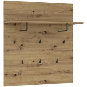 Livetastic Garderobenpaneel, Schwarz, Eiche, Metall, Kunststoff, 89.1x100x30 cm, Aufhängemöglichkeit, Hutablage, Kleiderstange, Garderobe, Garderobenpaneele, Garderobenpaneele