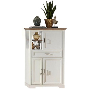 Livetastic Highboard, Weiß, Eiche, Holzwerkstoff, 3 Fächer, 1 Schubladen, 93x150x42 cm, Beimöbel erhältlich, Wohnzimmer, Kommoden & Sideboards, Highboards
