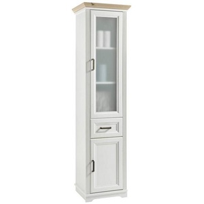 Livetastic Hochschrank , Weiß, Pinien , Kunststoff , 3 Fächer , 1 Schubladen , 48x189x43 cm , Made in EU , stehend , Badezimmer, Badezimmerschränke, Hochschränke