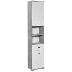 Livetastic Hochschrank , Weiß Hochglanz , Holzwerkstoff , 5 Fächer , 1 Schubladen , links montierbar, rechts montierbar , 38x190x30 cm , Badezimmer, Badezimmerschränke, Hochschränke