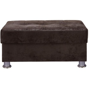 Livetastic Hocker , Dunkelbraun , Textil , Uni , rechteckig , 92x42x50 cm , Wohnzimmer, Hocker, Sitzhocker