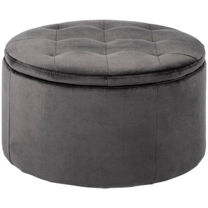 Livetastic Hocker , Dunkelgrau , Textil , rund , 60x35x60 cm , Reach , Stauraum , Wohnzimmer, Hocker, Sitzhocker