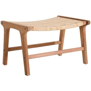 Livetastic Hocker, Natur, Holz, Naturmaterialien, Teakholz, massiv, 65x41x47 cm, Wohnzimmer, Hocker, Sitzhocker