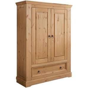 Livetastic Kleiderschrank, Eiche, Metall, Kiefer, massiv, 3 Fächer, 1 Schubladen, 106x150x42 cm, FSC Mix, Made in Germany, BQ - Bündnis für Qualität,