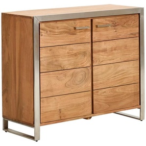 Livetastic Kommode, Akazie, Metall, Akazie, Hartholz, Holz, 1 Fächer, 100x85x40 cm, Schlafzimmer, Schlafzimmer Kommoden