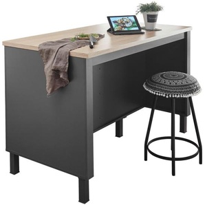 Livetastic Kücheninsel, Anthrazit, Sonoma Eiche, Holzwerkstoff, 138x90x75 cm, Küchen, Küchenmöbel, Kücheninseln