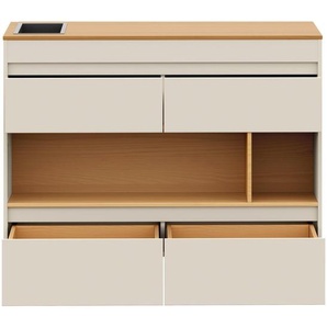 Livetastic Kücheninsel, Beige, Hellbraun, Holz, Pinie, massiv, 2 Schublade(n) Schubladen, einzeln stellbar, 125x96.6x60 cm, Küchen, Küchenmöbel, Kücheninseln