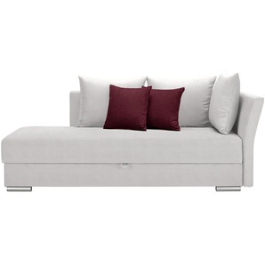 Livetastic Liege, Rot, Weiß, Textil, Uni, 4-Sitzer, Füllung: Schaumstoff, 220x93x100 cm, seitenverkehrt erhältlich, Schlafen auf Sitzhöhe, Wohnzimmer, Sessel, Relaxliegen