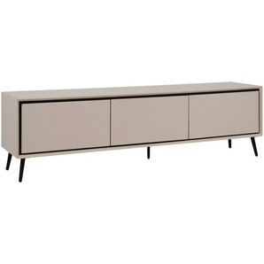 Livetastic Lowboard, Schwarz, Sand, Holzwerkstoff, 175x50x38 cm, Wohnzimmer, Wohnwände, Lowboards