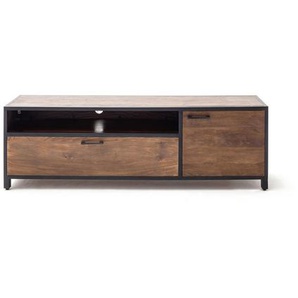 Livetastic Lowboard , Walnuss , Metall , Mangoholz , massiv , 1 Schubladen , 178x55x40 cm , Holzmöbel, Kleinmöbel Holz, Holzkommoden, Lowboards Holz
