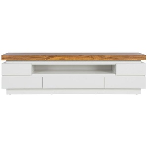 Livetastic Lowboard, Weiß, Eiche, Holzwerkstoff, 5 Schubladen, 175x48x40 cm, Beleuchtung, Wohnzimmer, Wohnwände, Lowboards