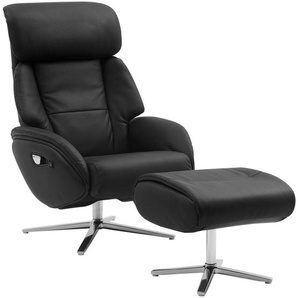 Livetastic Massagesessel-Set, Schwarz, Textil, Leder, Echtleder, Rindleder, 76x107x82 cm, Relaxfunktion, Netzbetrieb, Massagefunktion, Wohnzimmer,