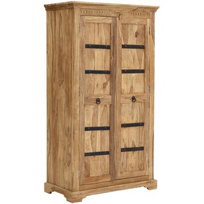 Livetastic Mehrzweckschrank, Natur, Holz, Sheesham, massiv, 3 Fächer, 97x176x50 cm, Waschküche, Mehrzweckschränke