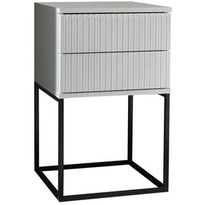 Livetastic Nachtschrank, Schwarz, Weiß, Metall, Holzwerkstoff, 2 Schubladen, 40x65x38.5 cm, Schlafzimmer, Nachttische