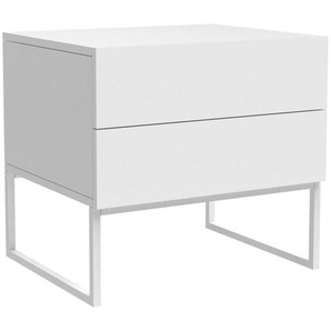Livetastic Nachtschrank, Weiß, Metall, Holzwerkstoff, 2 Schubladen, 48x50x40 cm, Schlafzimmer, Nachttische