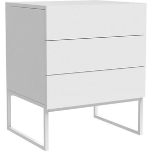 Livetastic Nachtschrank, Weiß, Metall, Holzwerkstoff, 3 Schubladen, 48x60x40 cm, Schlafzimmer, Nachttische