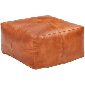 Livetastic Pouf, Braun, Leder, Echtleder, Büffelleder, 13 L, Füllung: Baumwolle (recycelt), 60x35x60 cm, Indoor, Wohnzimmer, Hocker, Poufs