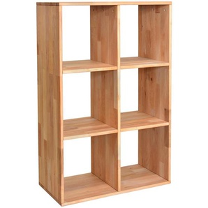 Livetastic Regal, Buche, Holz, Kernbuche, massiv, 4 Fächer, 75.4x112.2x35 cm, in verschiedenen Größen erhältlich, Wohnzimmer, Regale, Bücherregale