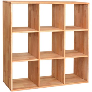 Livetastic Regal, Buche, Holz, Kernbuche, massiv, 6 Fächer, 112x112x35 cm, in verschiedenen Größen erhältlich, Wohnzimmer, Regale, Bücherregale