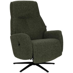 Livetastic Relaxsessel, Dunkelgrün, Holz, Metall, Textil, Eukalyptusholz, Sperrholz, 77x112x86 cm, Relaxfunktion, Sitzfläche 360° drehbar, Wohnzimmer, Sessel, Relaxsessel