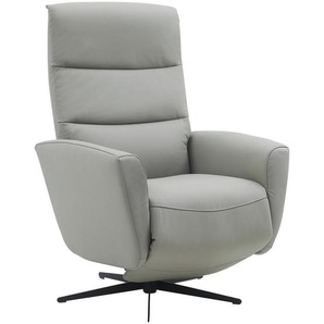 Livetastic Relaxsessel, Grau, Textil, Leder, Echtleder, Rindleder, 76x104x77 cm, Relaxfunktion, Stühle