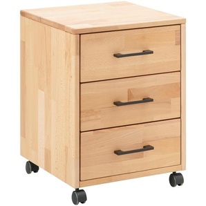 Livetastic Rollcontainer, Kernbuche, Kunststoff, Kernbuche, massiv, 3 Schubladen, 40x56.7x42 cm, Arbeitszimmer, Container, Rollcontainer