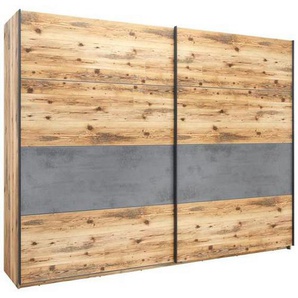 Livetastic Schiebetürenschrank , Grau, Fichte , Holzwerkstoff , 3 Fächer , 270x210x60 cm , Blauer Engel, BQ - Bündnis für Qualität, Made in Germany , Beimöbel erhältlich , Schlafzimmer, Kleiderschränke, Schwebetürenschränke
