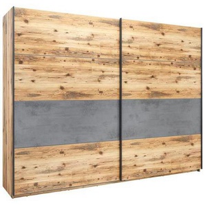 Livetastic Schiebetürenschrank, Grau, Fichte, Holzwerkstoff, 3 Fächer, 270x210x60 cm, Blauer Engel, BQ - Bündnis für Qualität, Made in Germany, Beimöbel erhältlich, Schlafzimmer, Kleiderschränke, Schwebetürenschränke