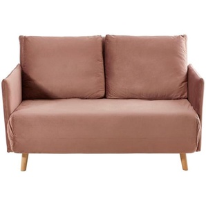 Livetastic Schlafsofa, Altrosa, Textil, Kiefer, Uni, 2-Sitzer, 132x82x91 cm, Liegefunktion, Rücken echt, Kinder- & Jugendzimmer, Jugendmöbel,