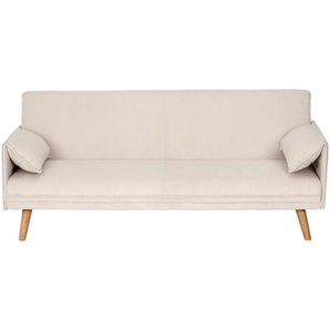 Livetastic Schlafsofa, Creme, Textil, Eiche, Pappel, massiv, Sperrholz, 3-Sitzer, 193x81x92 cm, Liegefunktion, Kinder- & Jugendzimmer, Jugendmöbel,